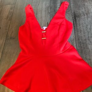 Charlottes Russe low cut gold detail peplum